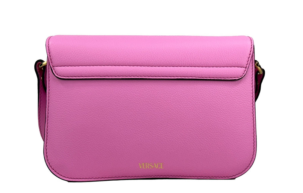 Versace La Medusa Pink Leather Shoulder Crossbody Bag Purse