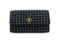 Versace Wallet On A Chain Fabric Black Crossbody Bag