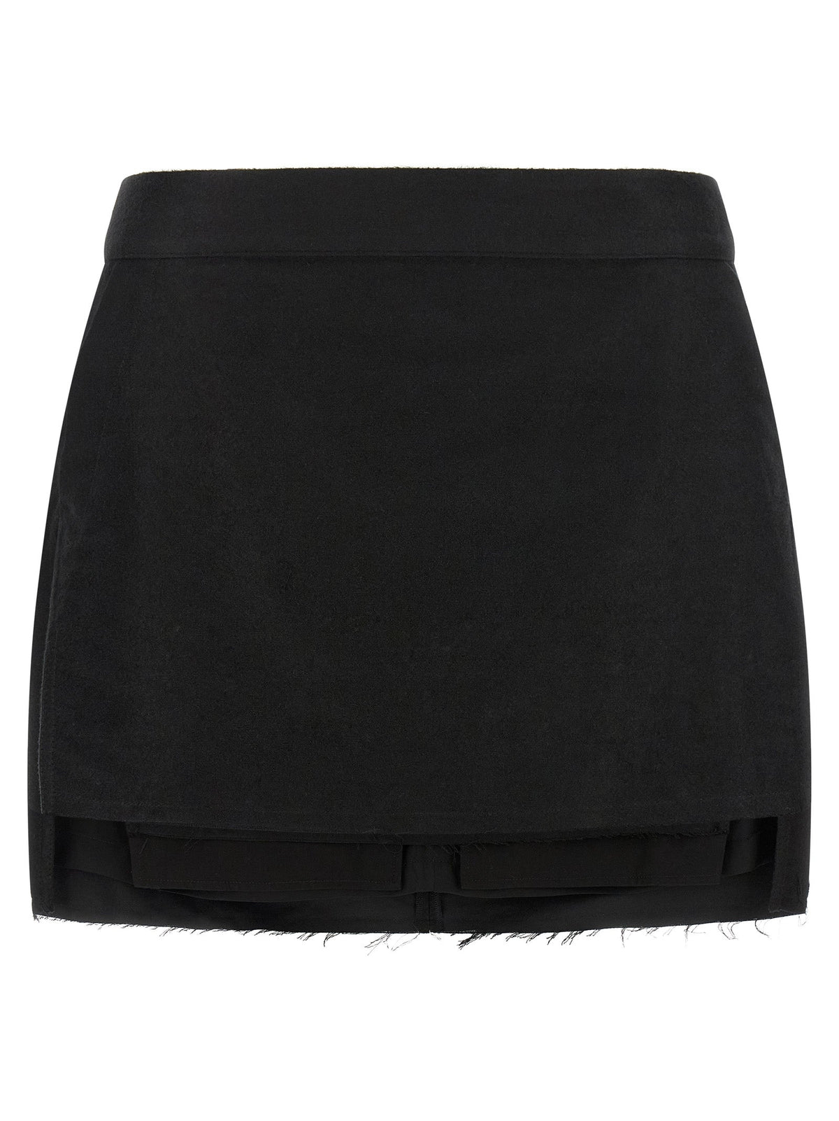 Rick Owens Black Ramie Long Skirt