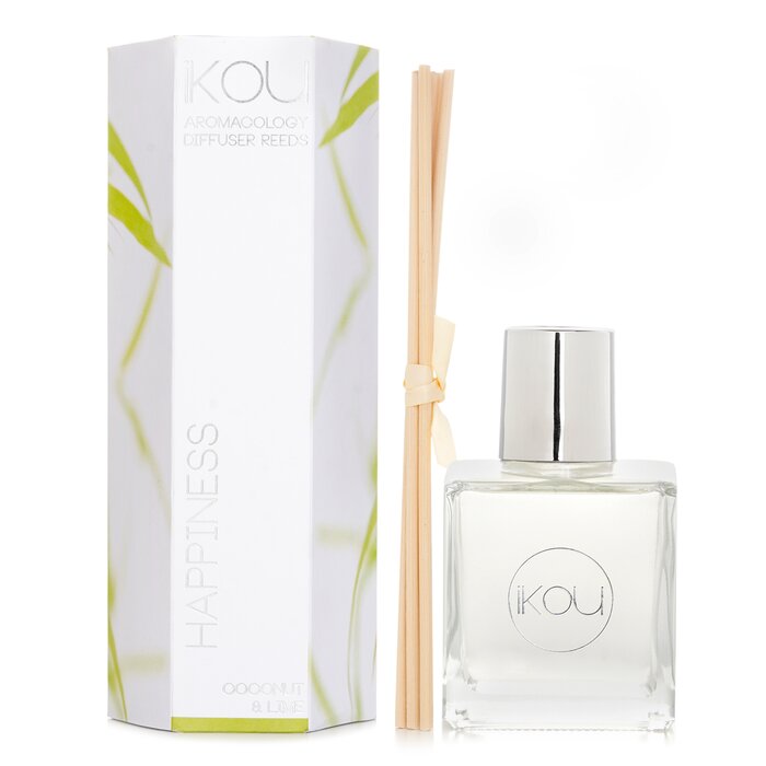 IKOU - Aromacology Diffuser Reeds - Happiness (Coconut & Lime - 9 Months Supply)