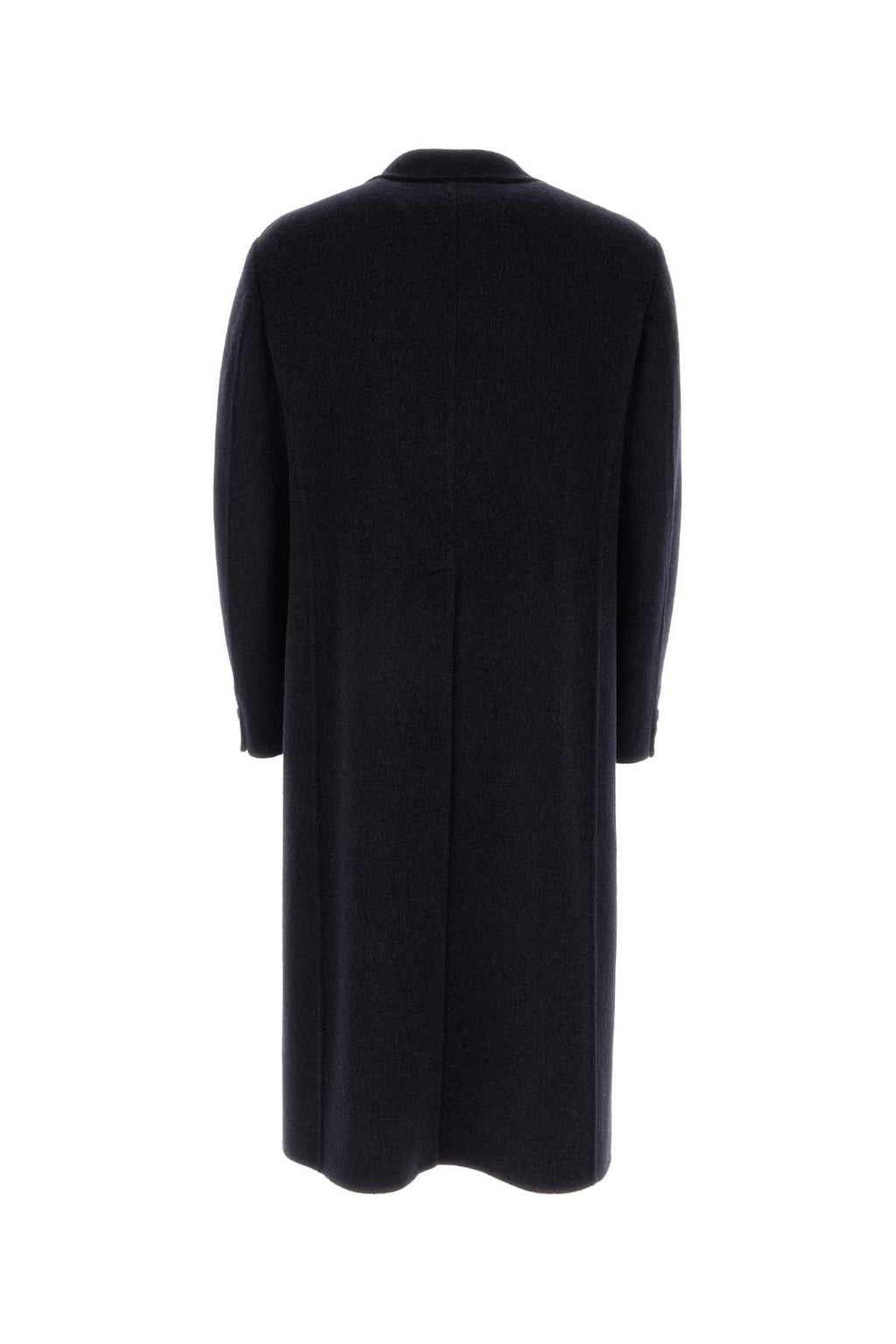 Fendi Men Navy Blue Wool Blend Coat