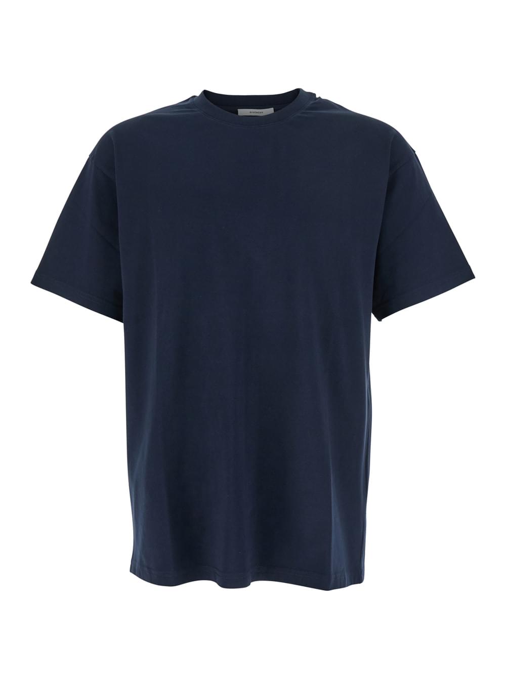 Givenchy Men’s Blue Cotton Logo T-Shirt