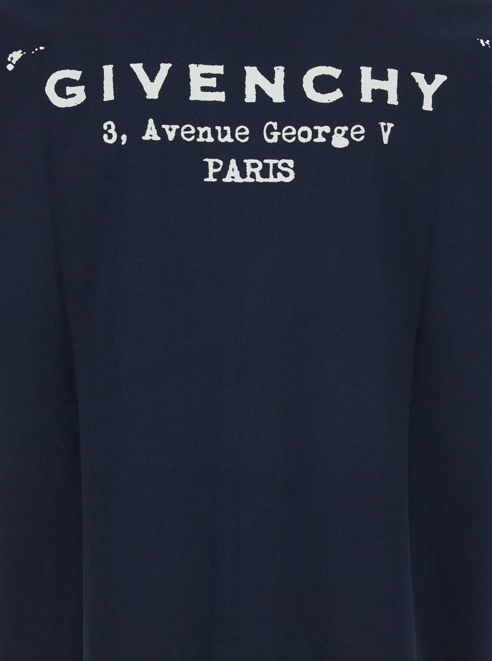 Givenchy Men’s Blue Cotton Logo T-Shirt