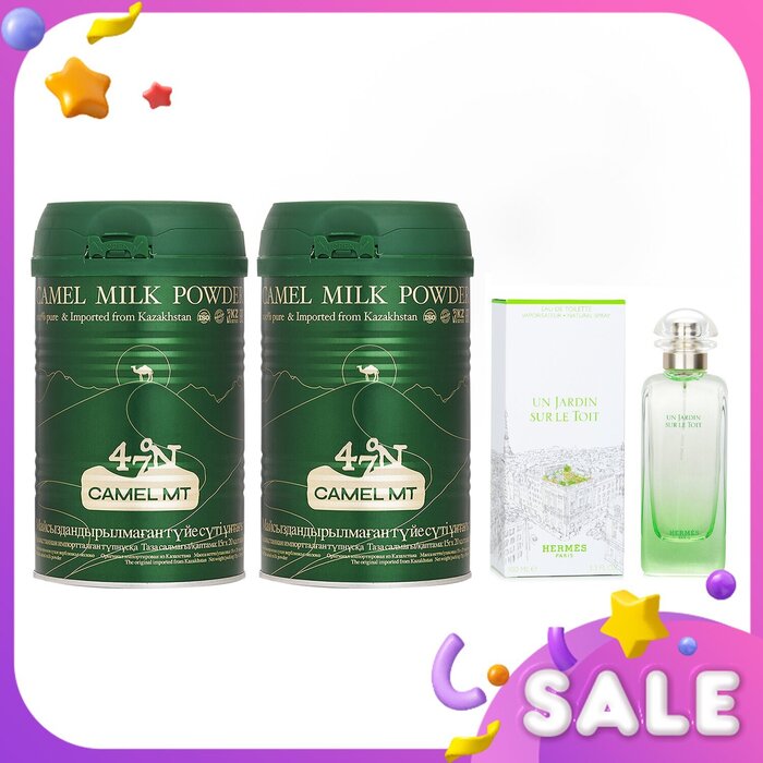 HERMES - Camel MT Camel Milk Powder X2 + Hermes Un Jardin Sur Le Toit EDT Spray