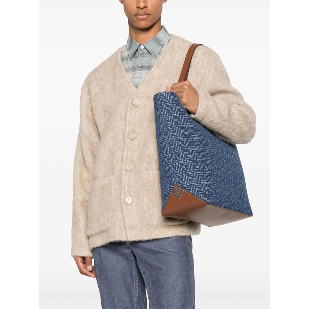 Fendi Blue Tote Bags Men Men