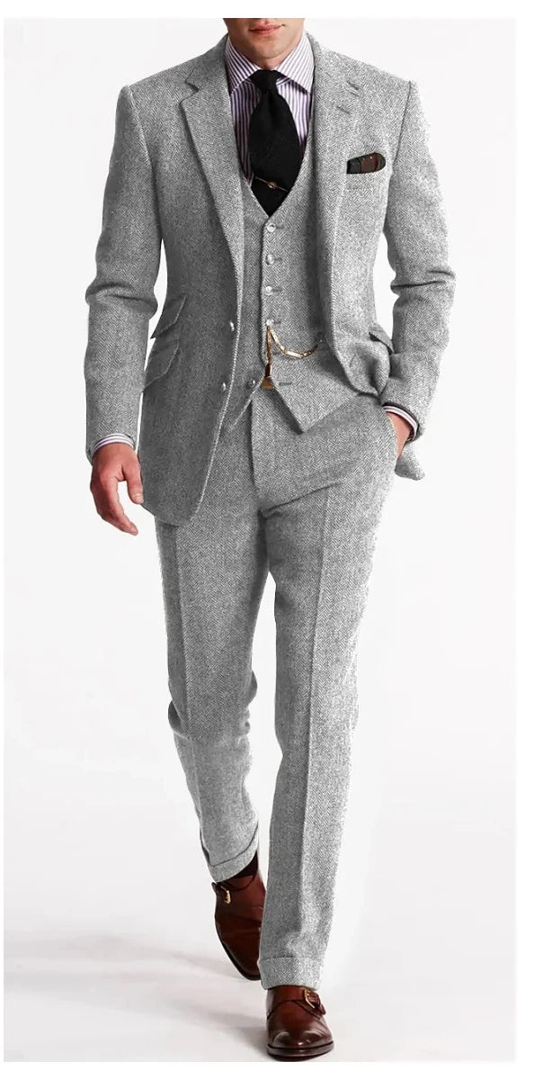 Men's Herringbone Tweed Suit