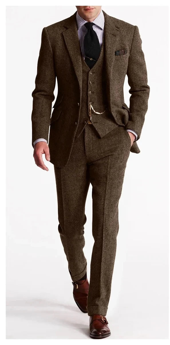 Men's Herringbone Tweed Suit