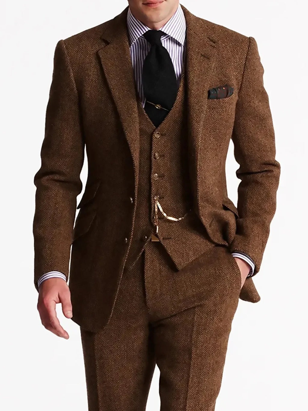 Men's Herringbone Tweed Suit
