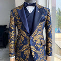 Men's Navy & Gold Jacquard Tuxedo