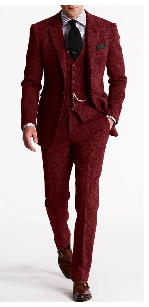 Men's Herringbone Tweed Suit