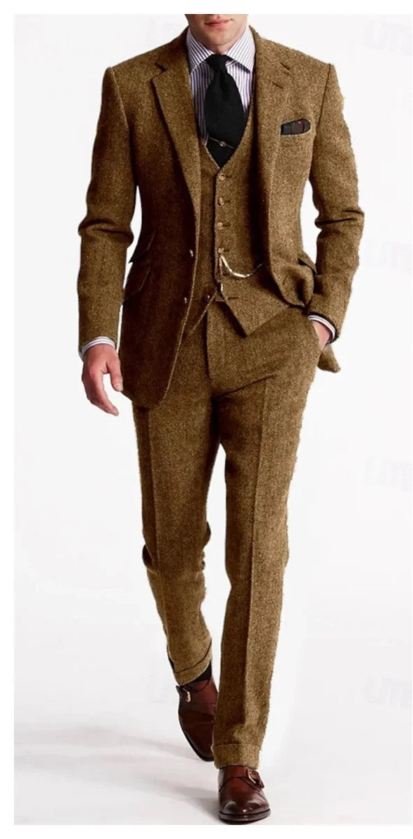 Men's Herringbone Tweed Suit
