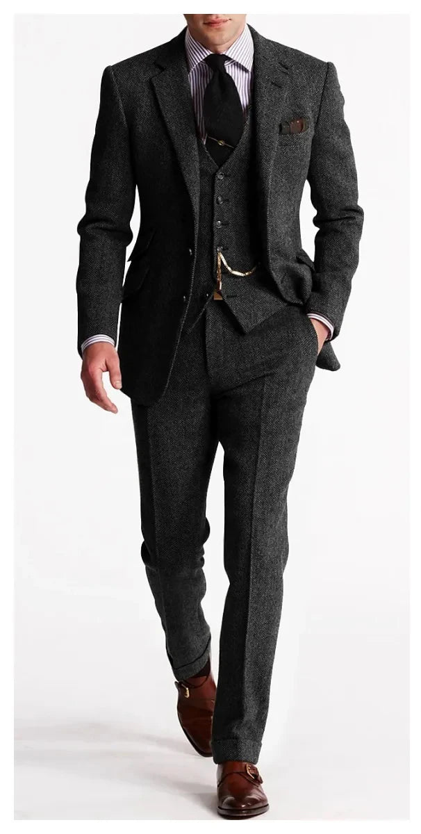 Men's Herringbone Tweed Suit