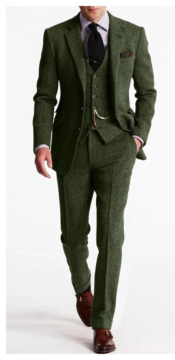 Men's Herringbone Tweed Suit