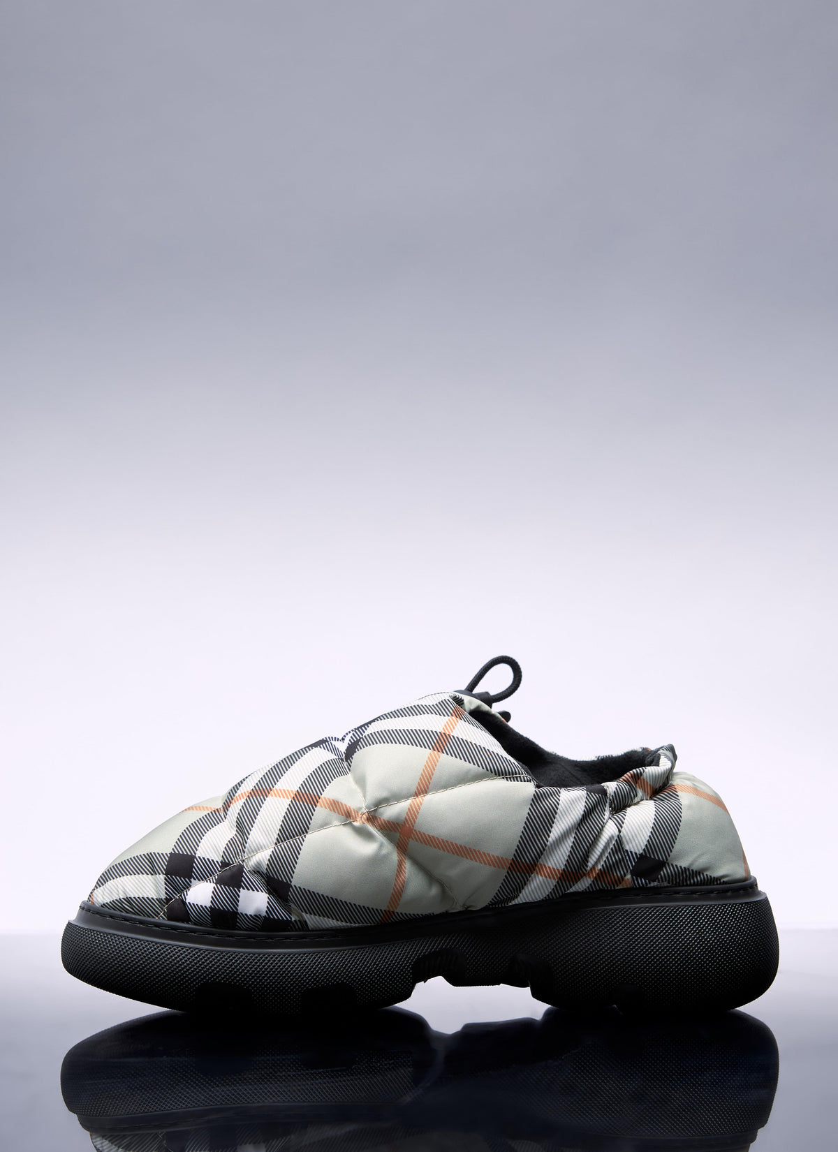 Burberry Women Check Nylon-Blend Pillow Mule