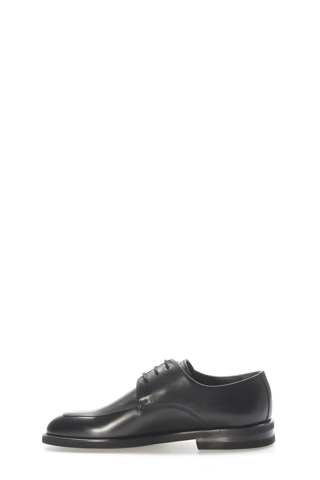 Black Leather Plain-Toe Lace-Up Dress Shoes for Men | Wessi